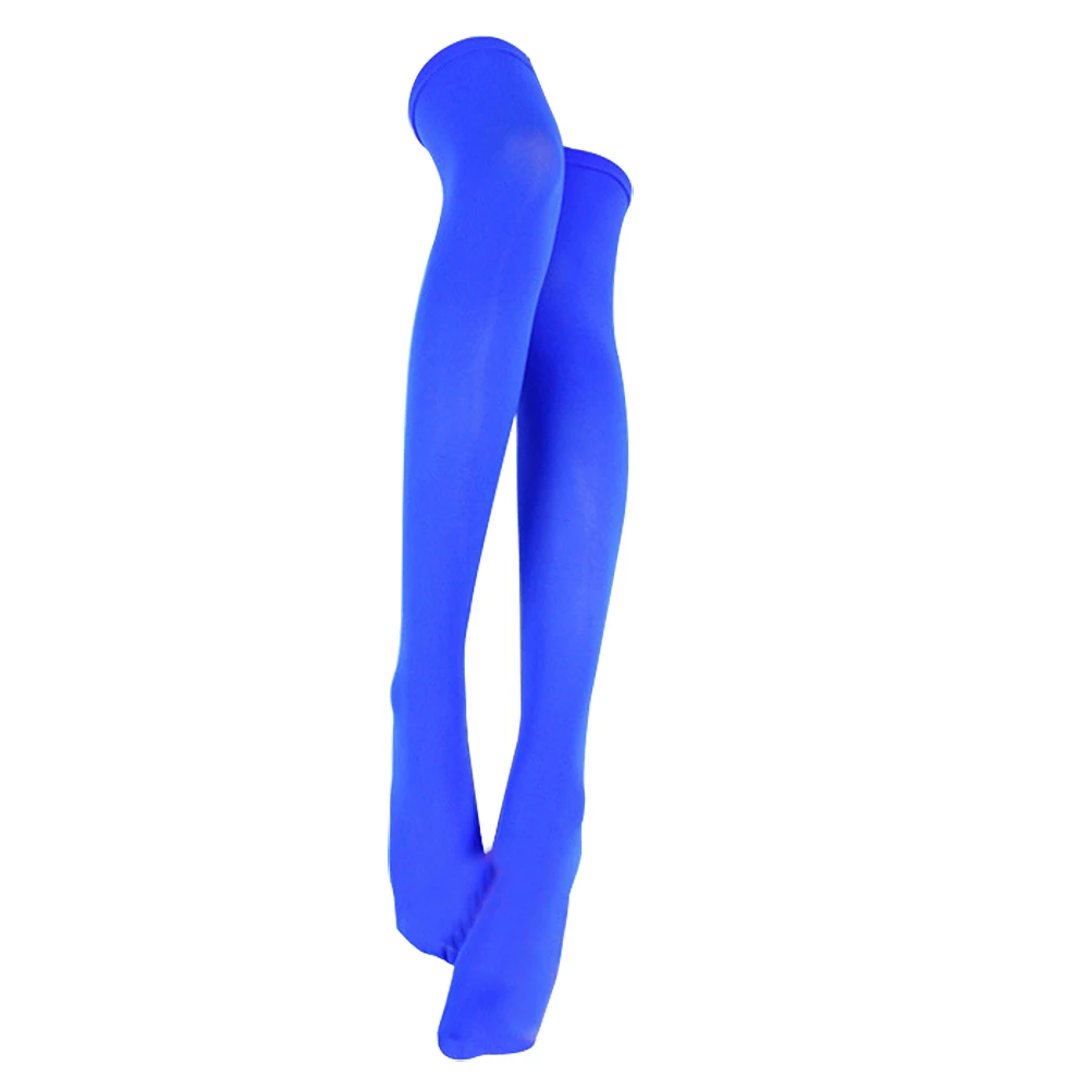 

TKOH Pair of Royal Blue able Simple Design Solid Color Overknee Stockings For Women