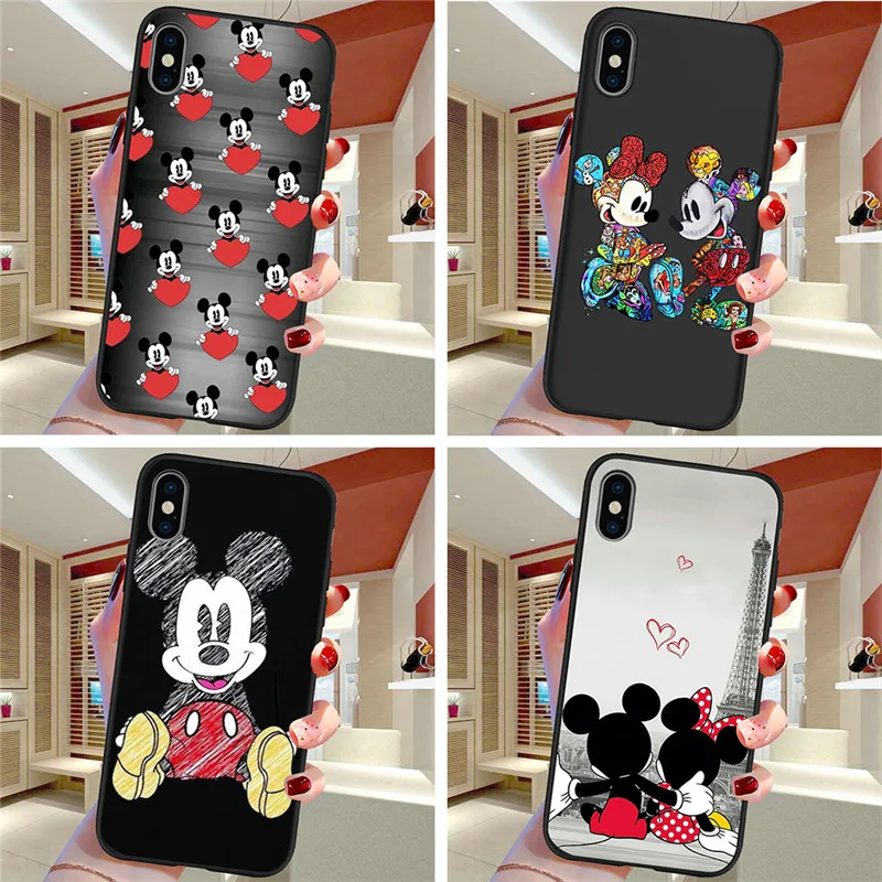 Мультфильм для iPhone X XR XS Max 5 5S SE 6 6S 7 8 Plus Oneplus 5T Pro 6T чехол для телефона Funda Coque Etui funda capinha mouse