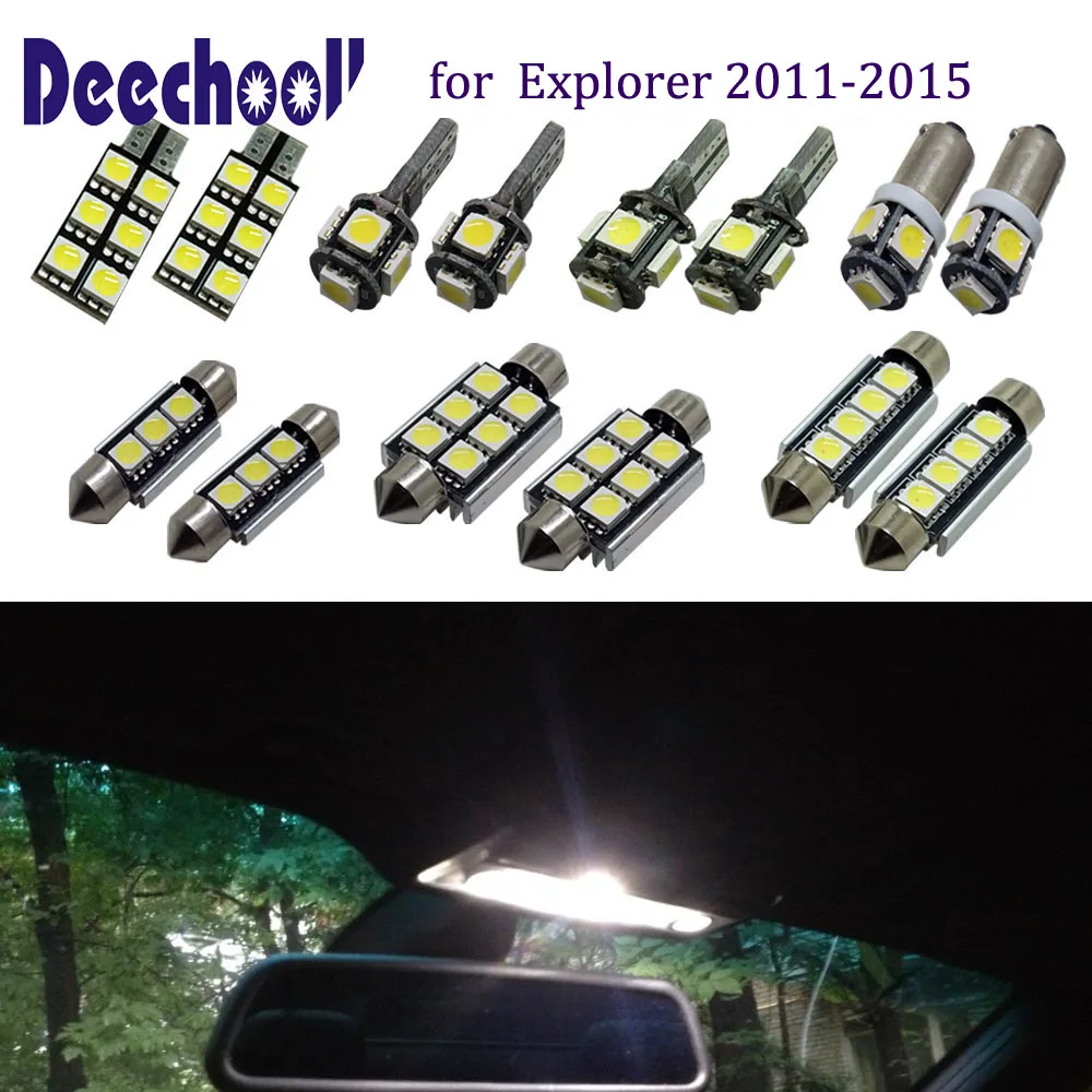 Deechooll 16x Canbus Автомобильный светодиодный светильник s для Ford for Explorer 2011-2015 купольный