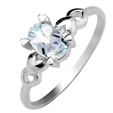 

Natural Aquamarine Sea Blue Ring 925 Sterling silver Heart Woman Fashion Fine Elegant Jewelry Oval Birthstone Gift sr0287aq