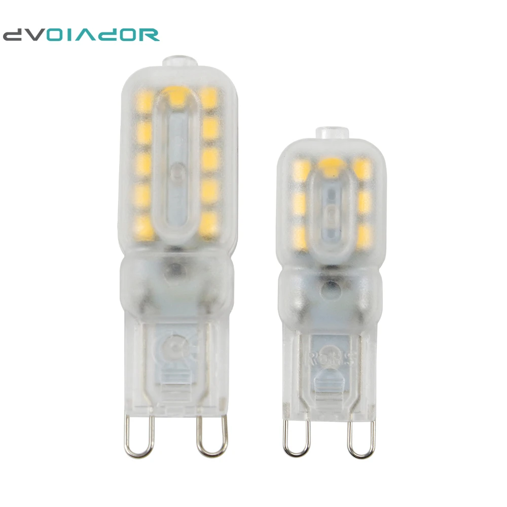 

DVOLADOR Dimmable 3W 5W G9 Bi-pin Base LED Light Bulb 2835 SMD AC220V Replace 50W/100W Halogen Bulb for Crystal Chandelier
