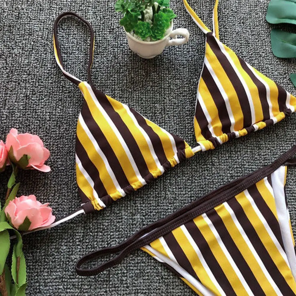 Горячие бикини для женщин в бразильском стиле комплект повязки купальник пуш-ап