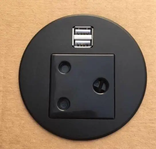 AU/EU/UK/USA/Универсальная мощность+ USB круглый стол мини настольная розетка/круглая розетка серебро/черный 10 шт./компл