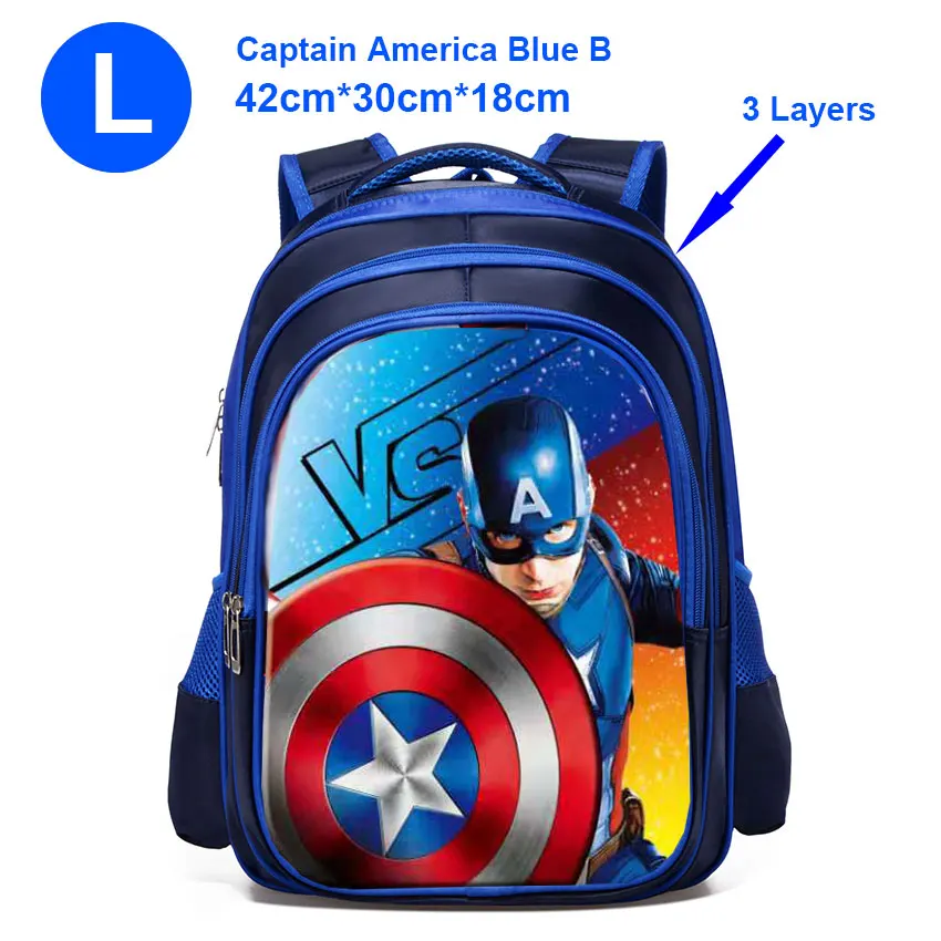 Комиксы Супермен Паук БЭТМЭН Капитан Америка мальчик девочка дети детский сад школьная сумка Подростковая Студенческая рюкзаки - Цвет: Blue L Captain B