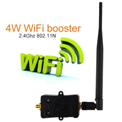 Amplificador de potência wifi, 4w, 2.4ghz, 2.4ghz, 4w, alcance sem fio, repetidor para wi fi, acessórios para roteador, antena 5dbi