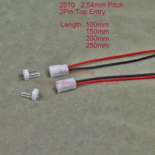50 комплектов 2510 2,54 мм Шаг верхний вход 2Pin разъем 100 мм до 250 мм с 1007 26AWG электронный провод кабель 2A контактный разъем
