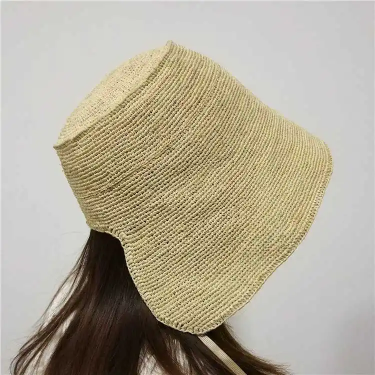 Новинка 2014 летняя женская шляпа Raffia плоская от солнца козырек пляжная кепка для