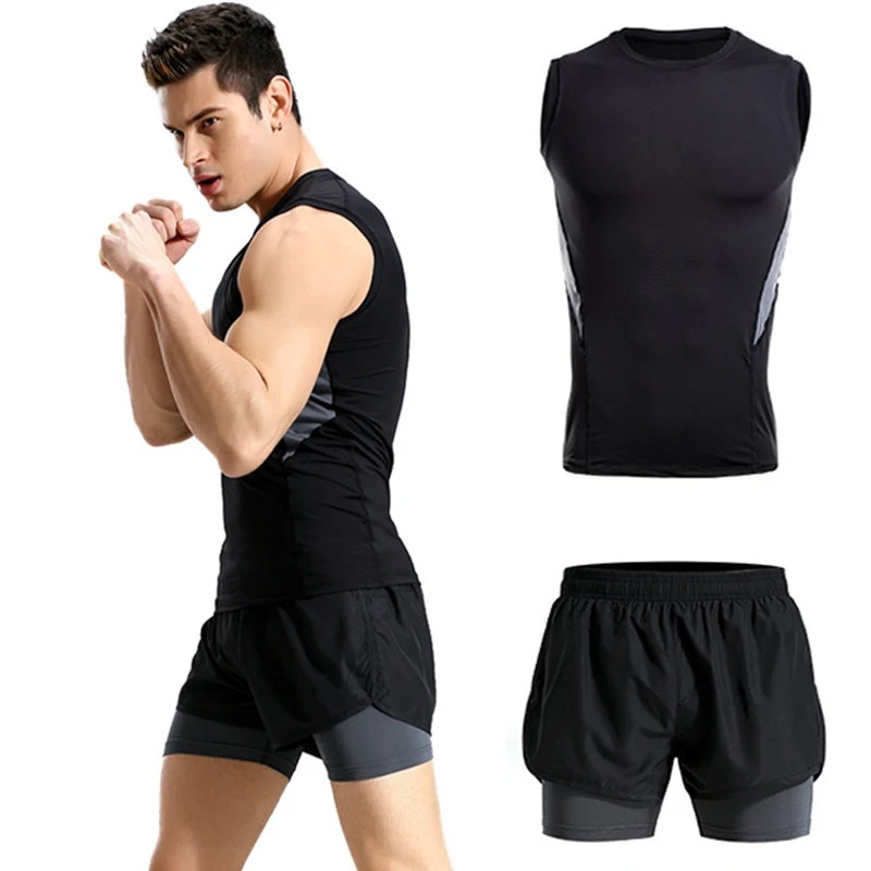

psvteide Running Clothes Tracksuit Men Sportswear Man Sports Suits Mens Sports Suit Fitness Clothing Men Tank Top Running Shorts