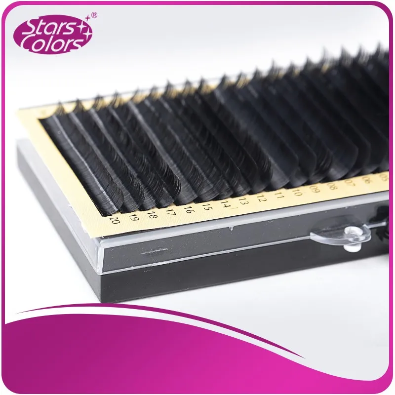 Linhas de Alta Qualidade de Vison Chicote do Olho 7 para 15mm Bandejas Tamanho 20 Sintético Cílios Individuais Naturais Falso Maquiagem 5 - Lot Mix 6 15mm 20 linhas de Alta qualidade de