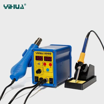 Price YIHUA 899D 2 In 1 220V Or 110V BGA Rework Station Hot Gun Soldering Station Iron Solder Soldering Heat Gun Digital LED Display