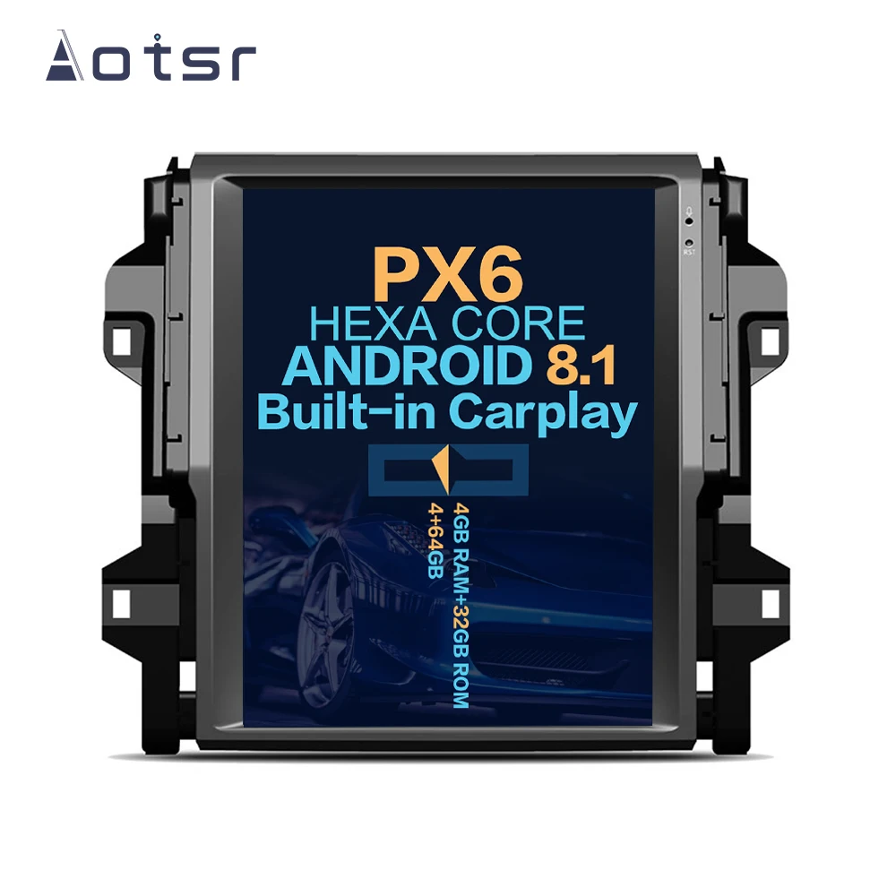 

Aotsr Tesla 12.1" Vertical screen Android 8.1 Car DVD Multimedia player carplay GPS Navigation For TOYOTA Fortuner 2016-2019
