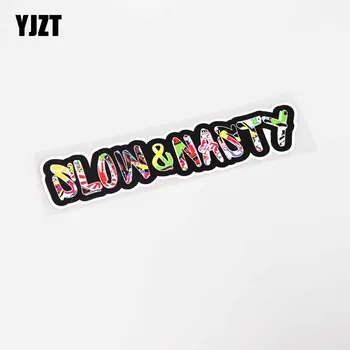 

YJZT 17.1CM*3.5CM Beautiful SLOW&NASTY Decoration Car Sticker Decals PVC 13-0366