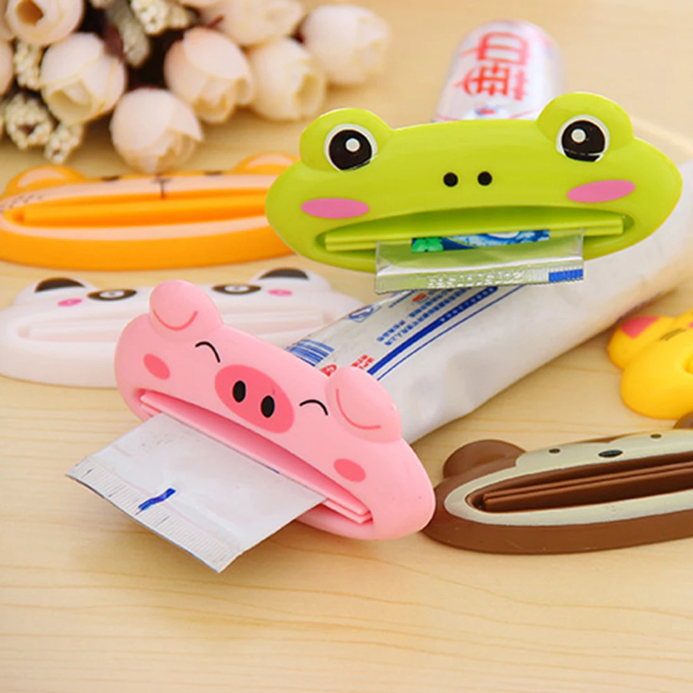 Cartoon Toothpaste Squeezer Tube Rolling Holder Toothpaste Dispenser Easy Press Squeezing Toothpaste Tool for Home Bathroom