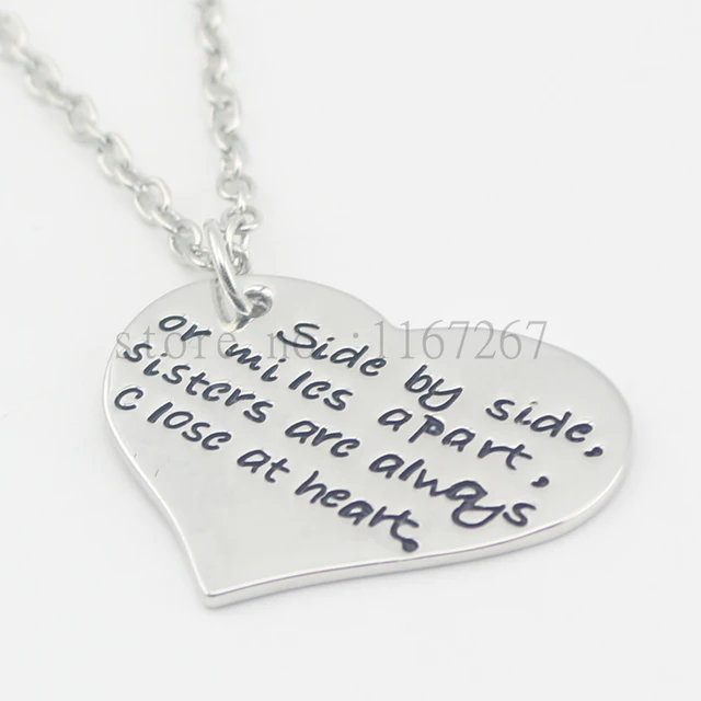 2016 New Side By Or Miles Apart Sisters Are Always Close At 2016 New Side By Or Miles Apart Sisters Are Always Close At Heart Necklace Best Friends The We Choose