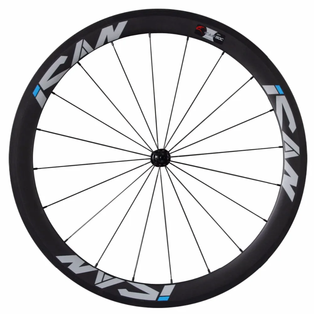 Best ICAN 50mm 700C Carbon Wheelset Road Bike Clincher Rim Shimao or Sram 10/11 Speed 1510g (Classic Wheelset) 12