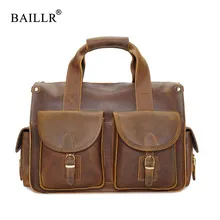 BAILLR брендовая роскошная дизайнерская сумка через плечо из воловьей кожи высокого качества модная сумка для мужчин Мужская сумка из натуральной кожи деловой портфель