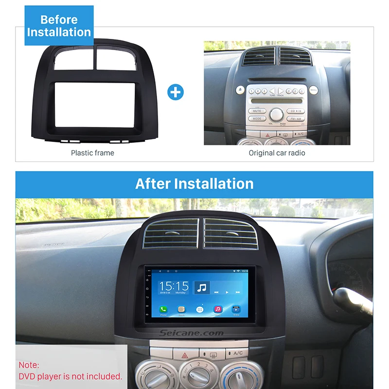 Seicane 2 Din Автомобильная радиорамка панель комплект для 2011 PROTON MYVI/Daihatsu Sirion/TOYOTA PASSO установка приборная панель отделка без зазора