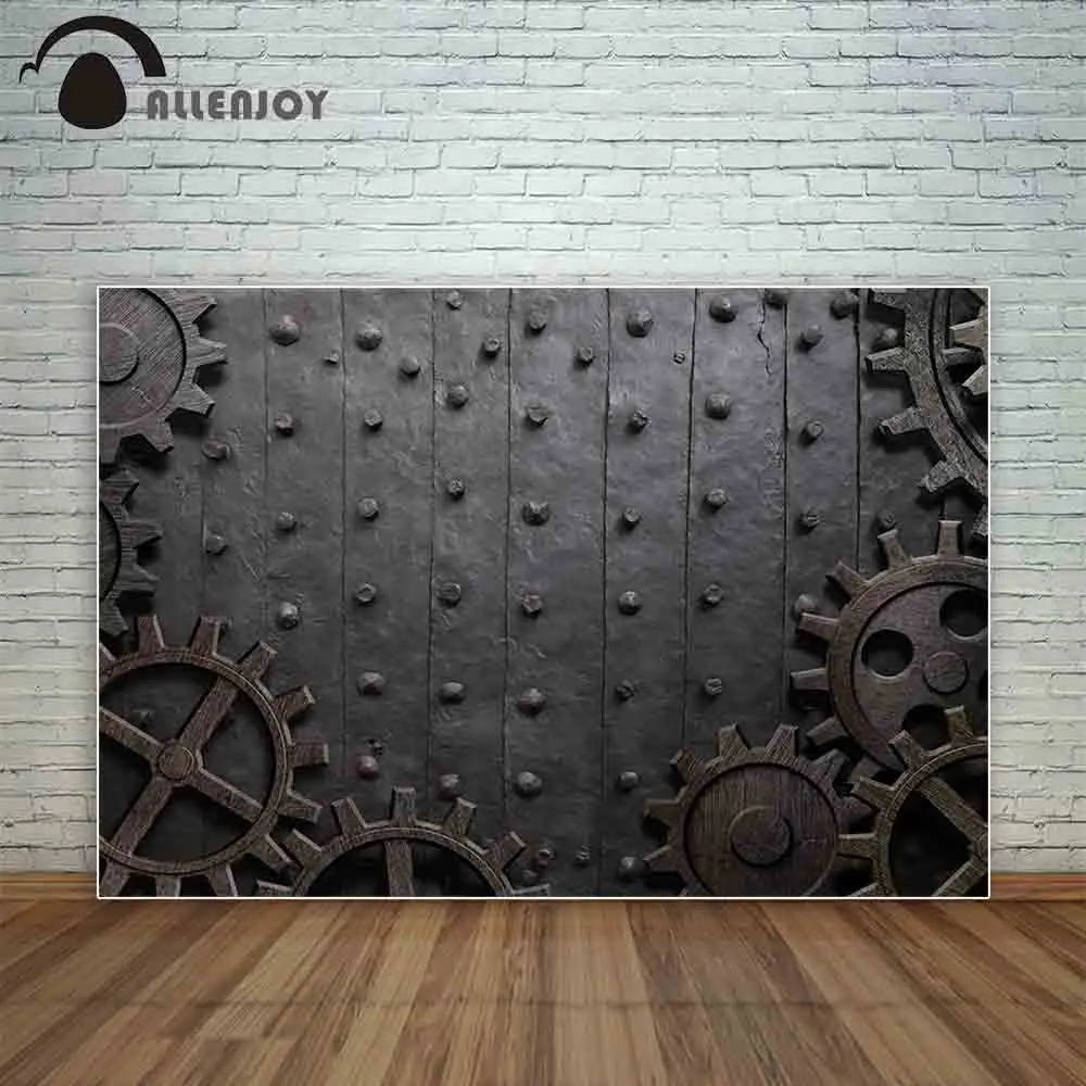 

Allenjoy steam punk rusty gears metal grunge raised iron camera portrait door backdrop photographer studio background wall-paper