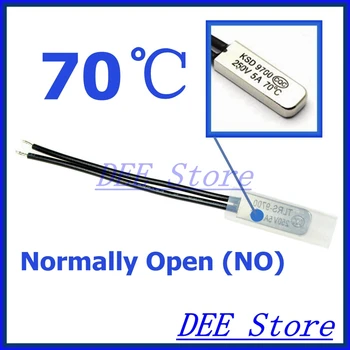 

10Pcs/lot 70C Degree Celsius / 158F NO Normal Open Thermal Protector Sensor Thermostat temperature control fuse switch 250V 5A