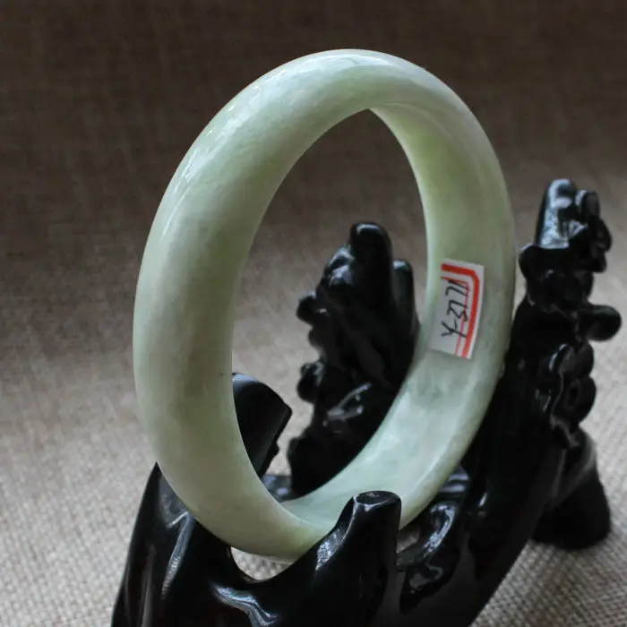 

60mm Chinese Genuine Natural Green Nephrite Jade Gems Bangle Bracelet A-3771