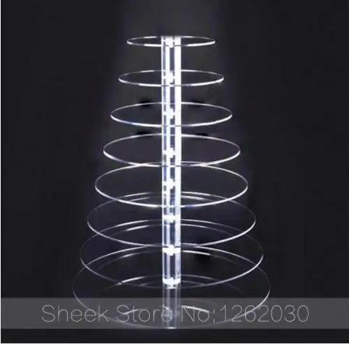 Free Shiping 8 Tier Crystal Acrylic Round Cupcake Stand or perspex cake Display Tools Suitable for Christmas/Wedding/Birthday | Дом и сад
