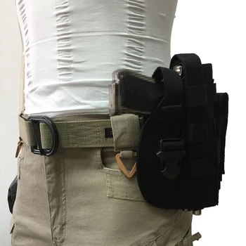 

Tactical Gun Holster Molle Modular Pistol Holster for Right Handed Shooters 1911 45 92 96 Glock Quick Release Rifle Pouch