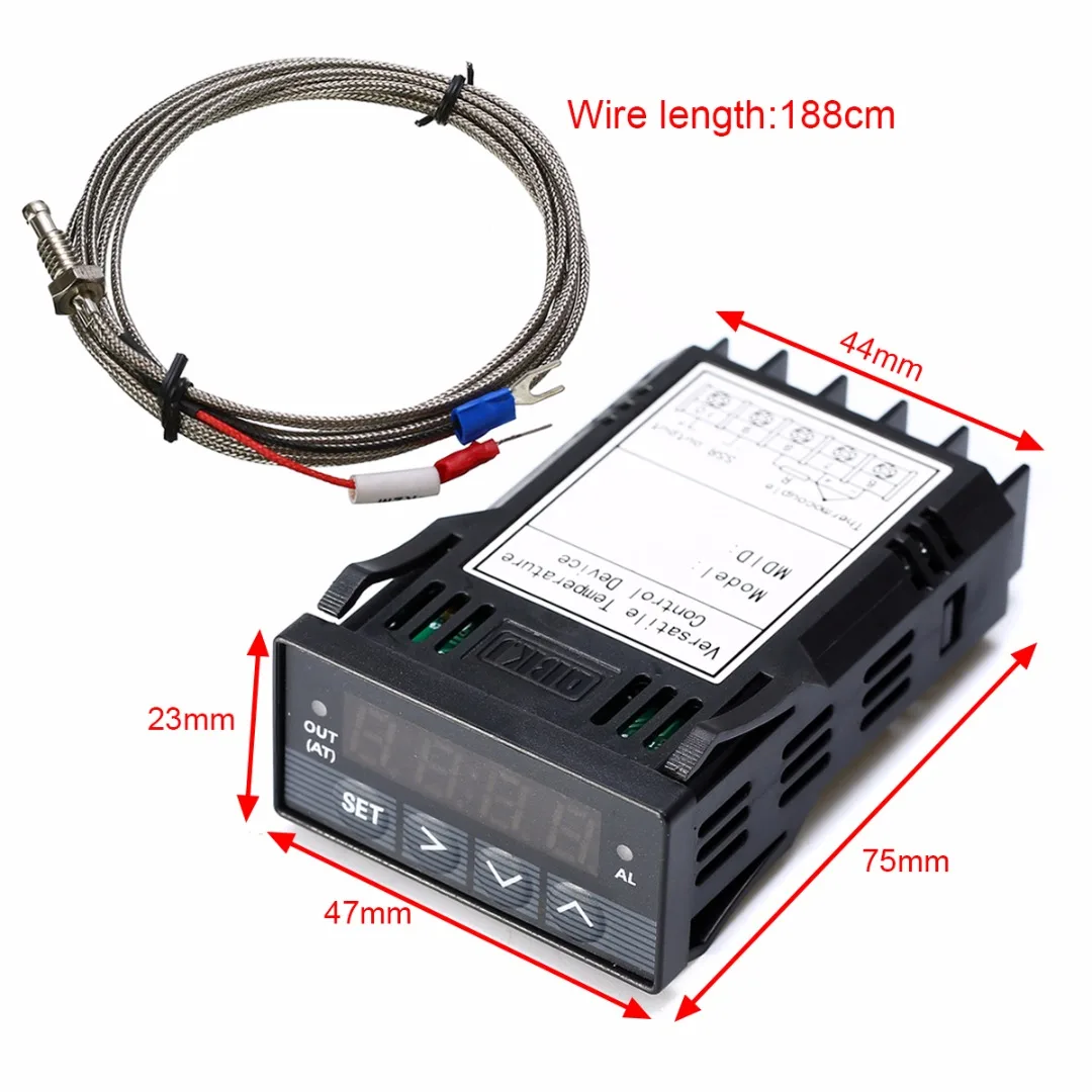 1pc Controller Black Plastic XMT7100 1/32DIN Digital F/C PID Temperature Controller With K Thermocouple For Industrial Equipment