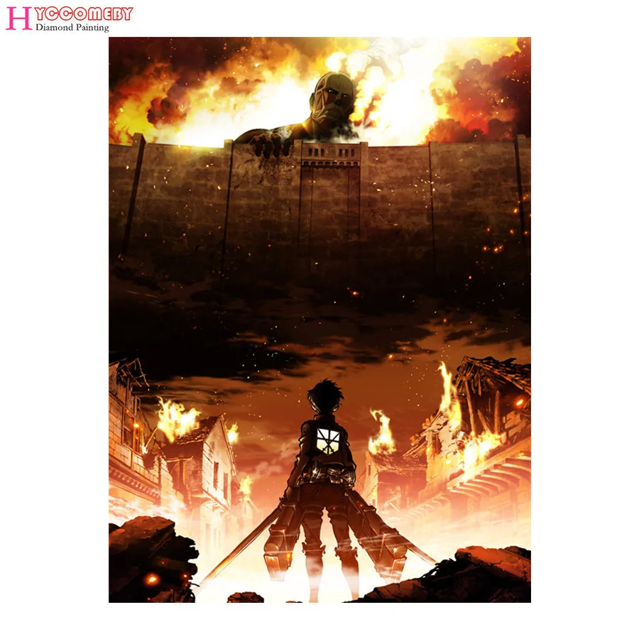 

5D Diamond Painting full square cartoon Japan Anime Attack On Titan DIY Diamond Embroidery Mosaic Cross Stitch decoration gift