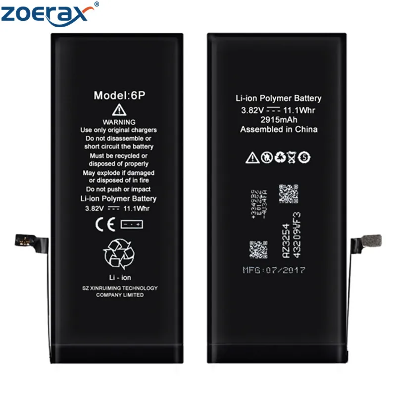 ZoeRax 20PCS/Lot Battery for iPhone 6 Plus 3.82V 2915mAh Li ion Replacement High Quailty 0 Cycle