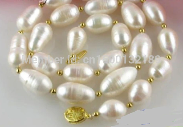 

j00418 WOW!!! 18MM WHITE RICE FW CULTURED PEARL NECKLACE