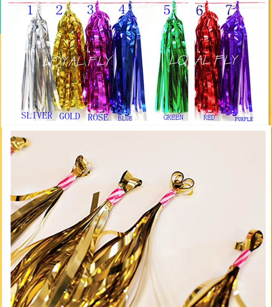 

20pcs/lot 14" (35cm) long 23cm wide Golden sliver Champagne Tissue Tassel Garland, Holiday Banner, Wedding Bunting