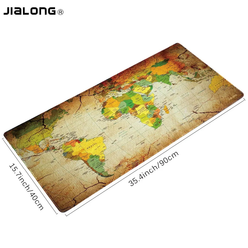 Коврик для мыши JIALONG World Map игровой большой размер XL резиновый компьютерный коврик
