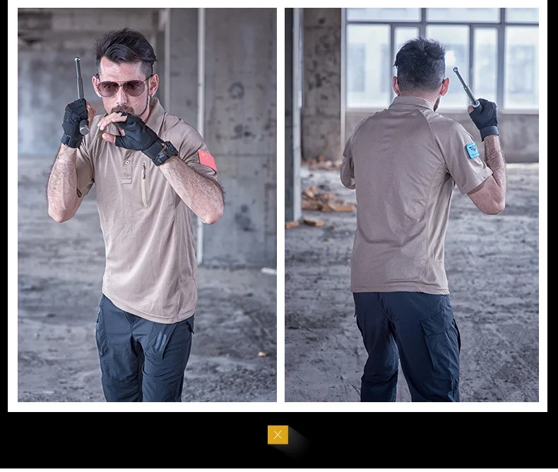 Rápida dos Homens de Combate do Exército Camisas de Carga ao ar Livre de Secagem Militar Tático Camisetas Respirável Lapela Collar Estiramento Casual 25 Camisetas Respirável Camisetas Lapela Collar Estiramento Casual Camisas De Carga