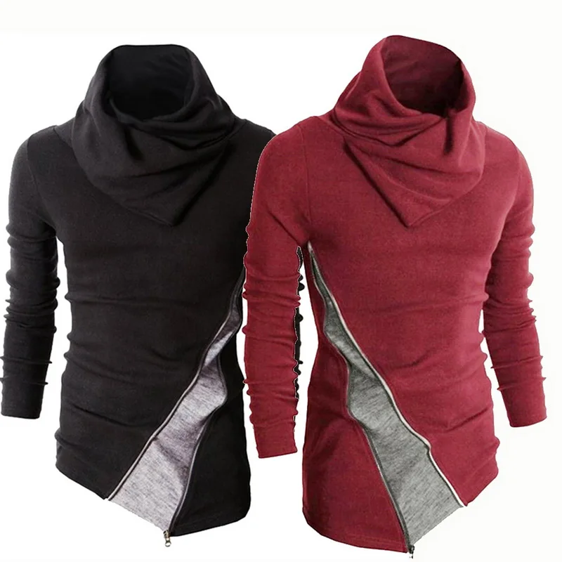 LASPERAL Spring Turtleneck Sweater Men Casual Knitted Long Sleeve Pullover Tops Fashion Zipper Streetwear Christmas Sweater Male