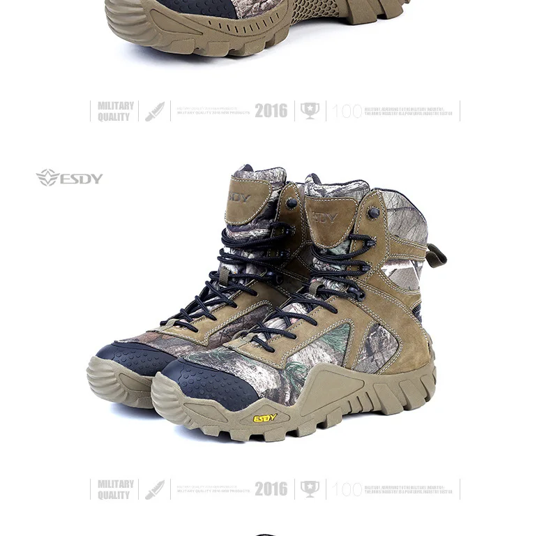 Уличные водонепроницаемые мужские ботинки; военные камуфляжные тактические ботинки; кожаные армейские мужские ботинки; безопасная спортивная баскетбольная обувь