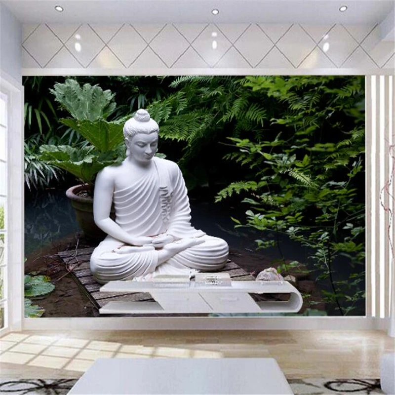 

beibehang Wallpaper Custom Large Mural Wallpaper HD Buddha Cloud Water Zen Buddha Fun Zen TV Background Wall papel de parede