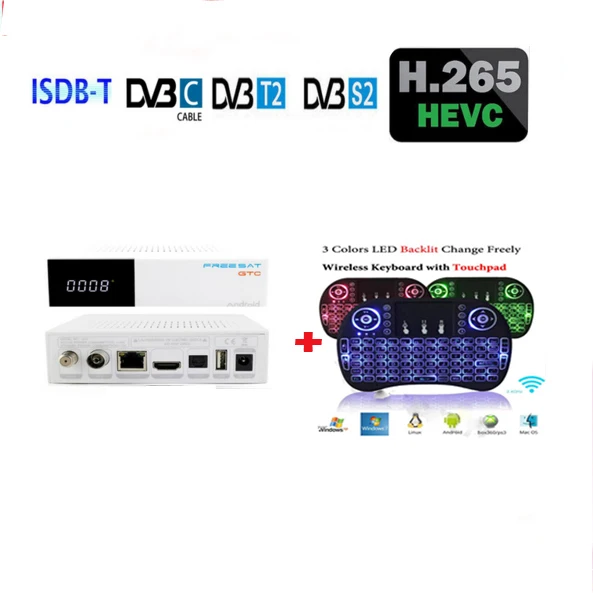 

gtmedia gtc 4k Satellite Receiver DVB-S2 /C /T2/ ISDB-T Amlogic S905D android6.0 2G 16G BT4.0