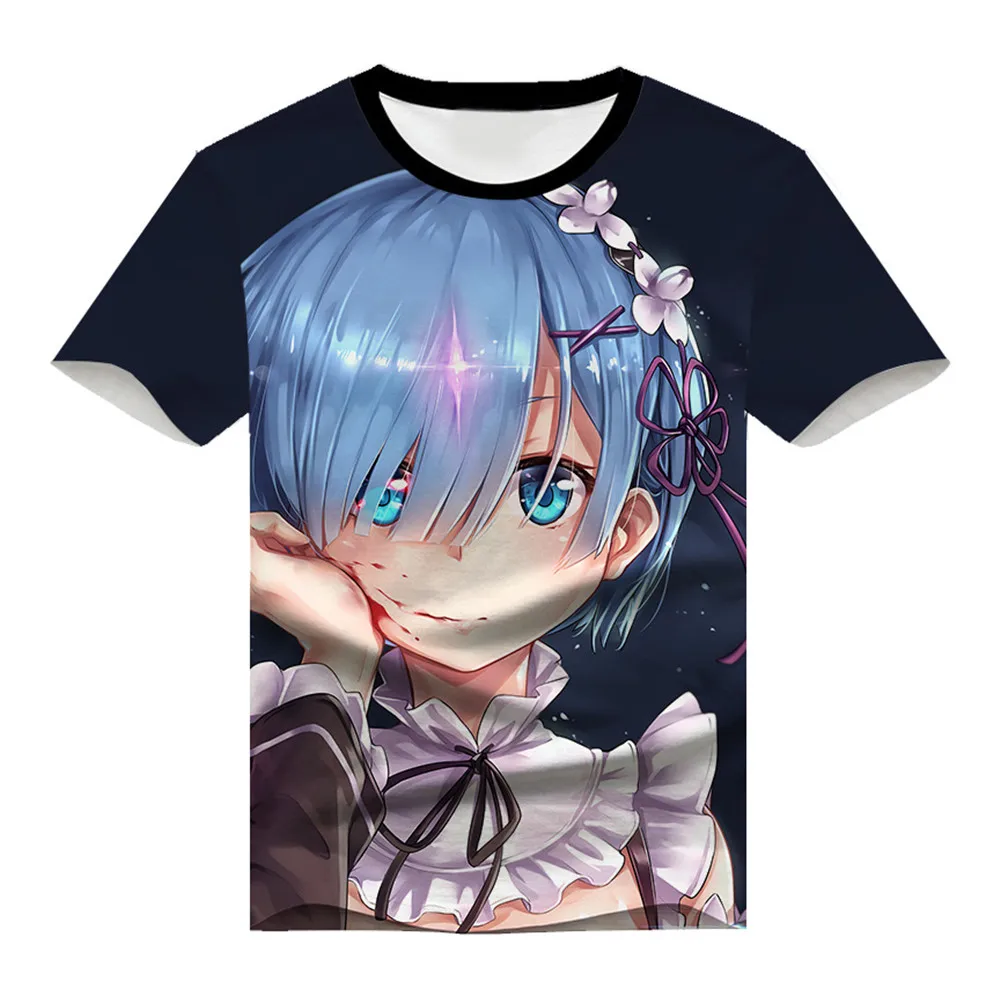 Re:Zero kara Hajimeru Isekai Seikatsu футболка аниме Эмилия Рем маскарадная студенческие топы с