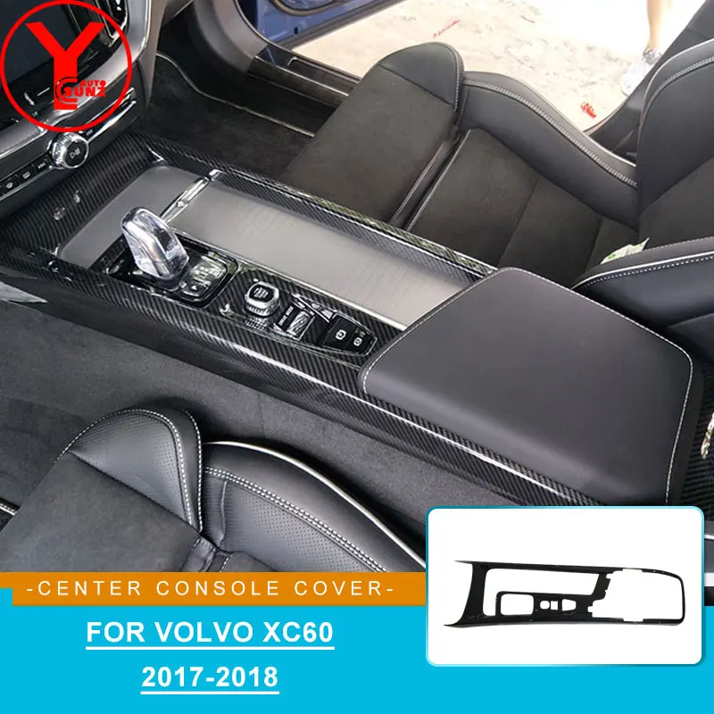 ABS углеродного волокна центральной консоли панель для volvo xc60 2017 2018 аксессуары