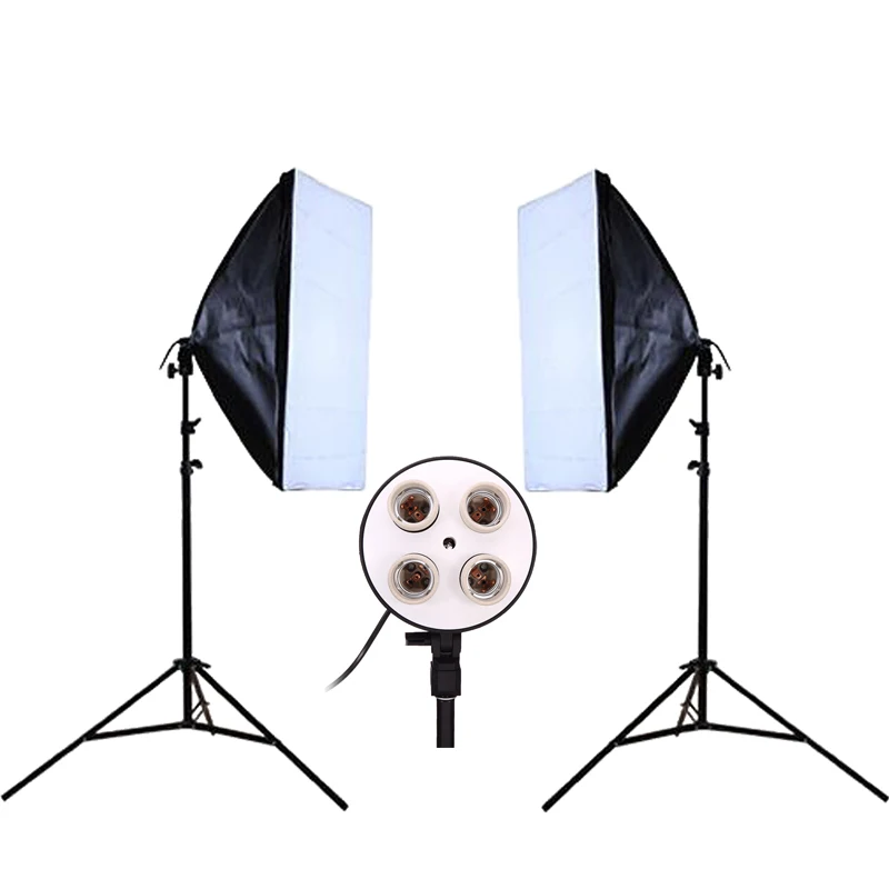 Prix pour DHL ou EMS Photo Studio Kit Photographie Éclairage 2 PCS * 4 Socket Titulaire de La Lampe + 2 PCS * 50*70 CM Softbox + 2 PCS * 2 m Lumière Stand Prix pour DHL ou EMS Photo Studio Kit Photographie Éclairage 2 PCS * 4 Socket Titulaire de La Lampe + 2 PCS * 50*70 CM Softbox + 2 PCS * 2 m Lumière Stand