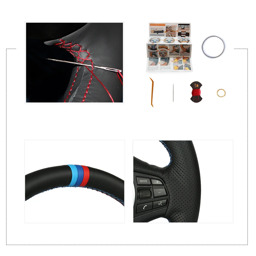 MEWANT черный кожаный чехол на руль для BMW F20 F21 F22 F23 F30 F31 F34 F32 F33 F36|Чехлы руль| |
