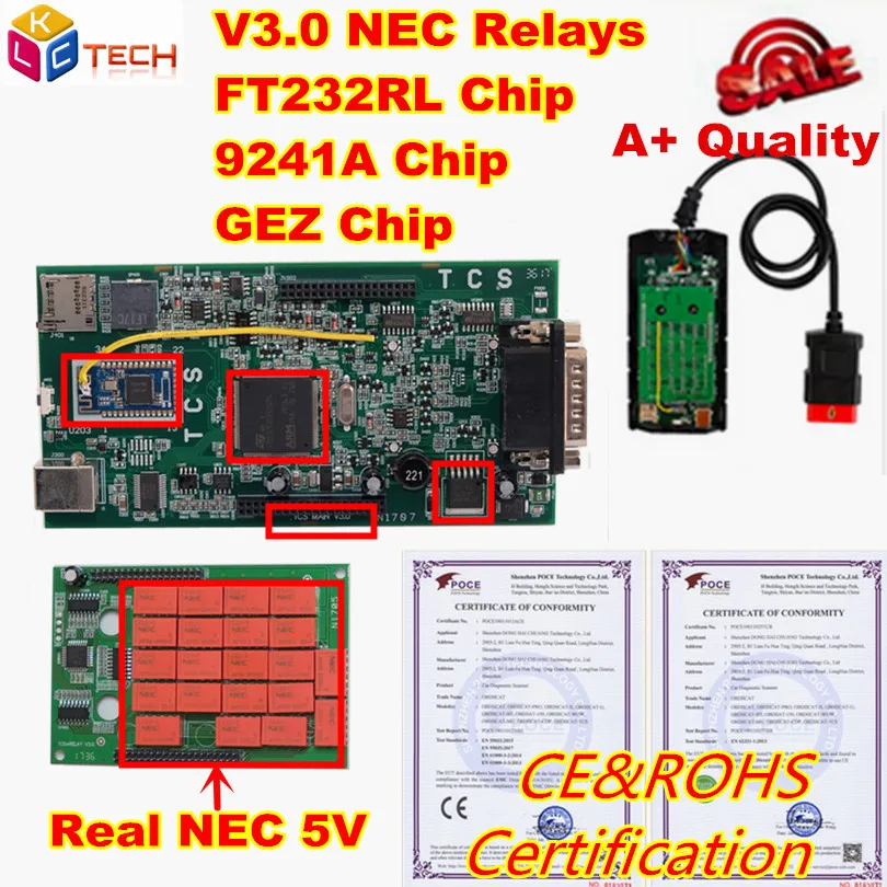 tcs OBDIICAT-150 V3.0 NEC 9241A чип BT. R1/,00/,3 OBD2 сканер автомобиль грузовик диагностический инструмент как Multidiag Pro MVD