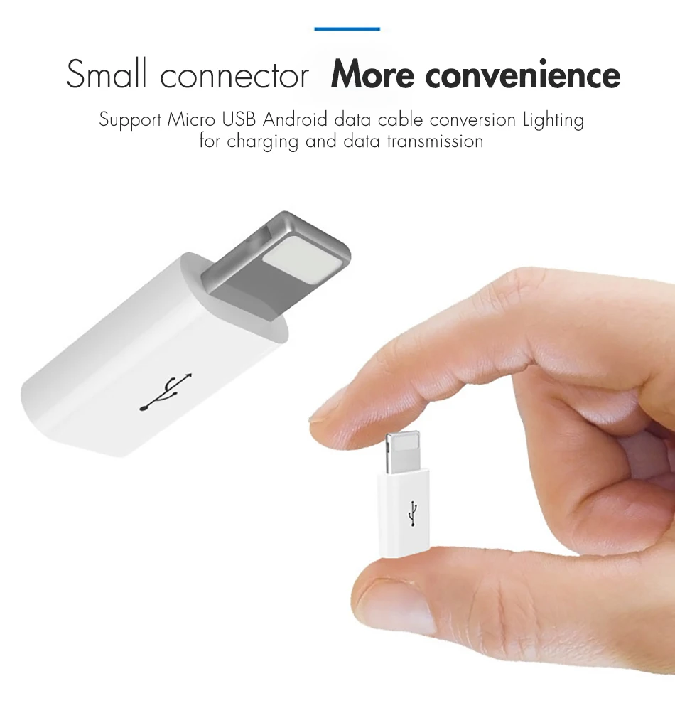 !ACCEZZ Micro USB Cable To Lighting Adapter OTG Converter For iphone 5 6 7 X 8 5c Plus XS MAX XR Charging Transmission Connector (12)