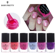 BORN PRETTY 6 мл стемпинг ногтей Покрытие красочный лак Пластина Печать лак 24 Цвета Маникюр масло для тиснения