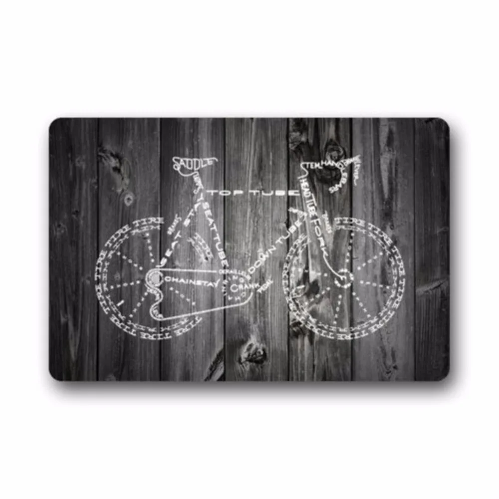 

Bicycle With Wood Background Indoor/Outdoor Welcome Door Mat