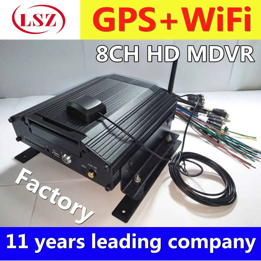 

8-channel vehicle surveillance hard disk video recorder GPS positioning WIFI support 720P/960P/1080P HD probe