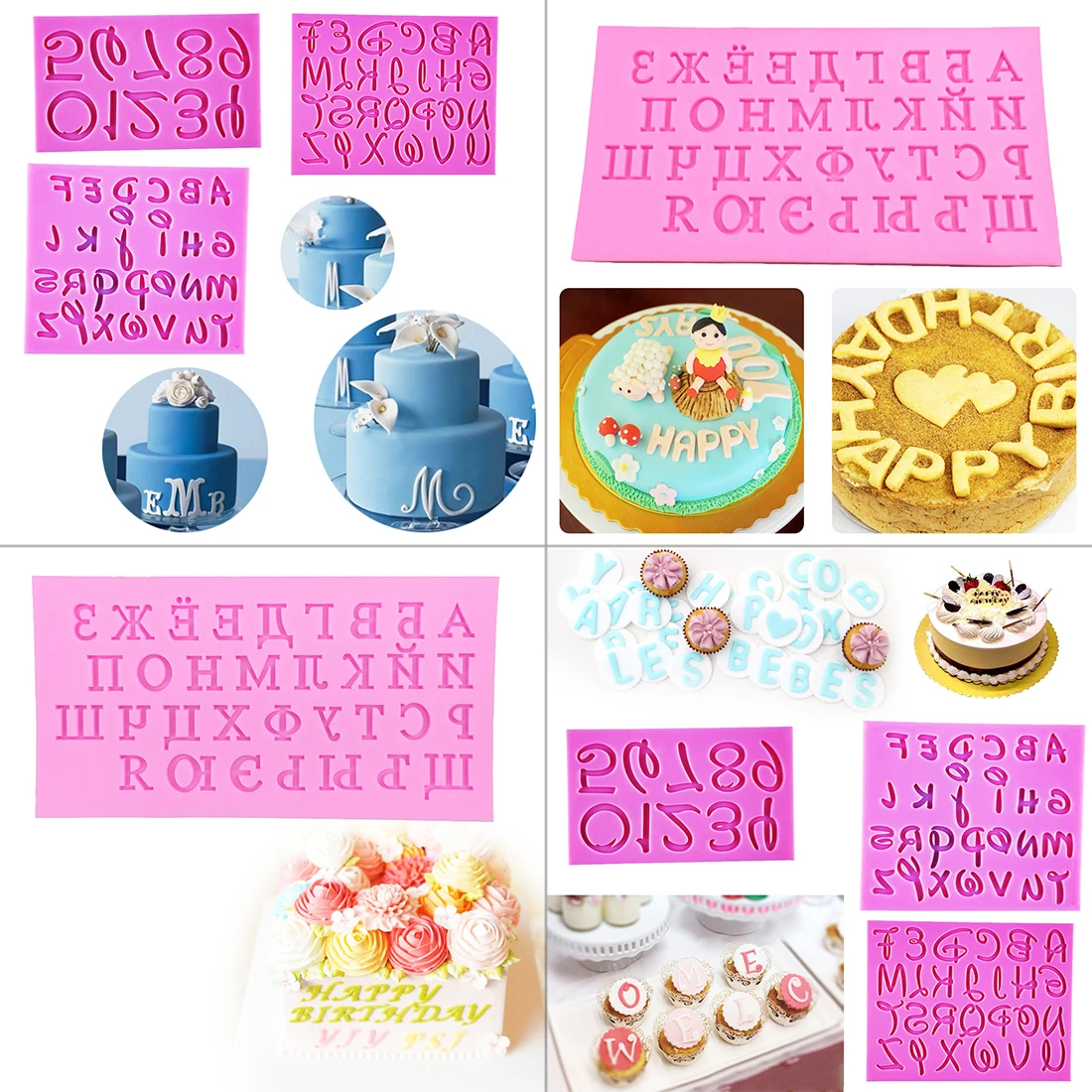 

Baking Forms 1PC Cake Pan 3D Russian/English Alphabet Number Silicone Soap Mold Fondant Cake Decorating Kitchen Chocolate Molds