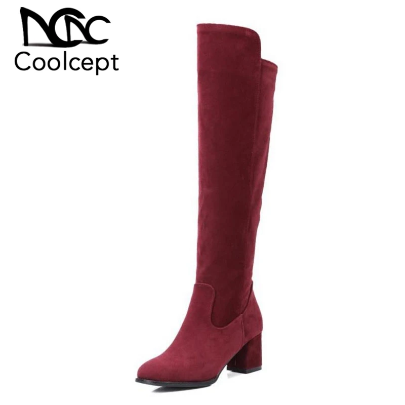 

South Korean Style Autumn Over Knee High Boots Round Toe Side Zipper Warm Riding Women Botas Ladies Shoes Footwear Size 30-48