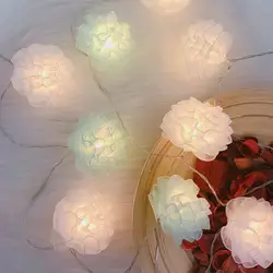 6 м 40 лампы гирлянды светодиодные гирлянда со сказочными огнями батарея питание Guirlande Lumineuse розовый зеленый белый снег плетеные шарики