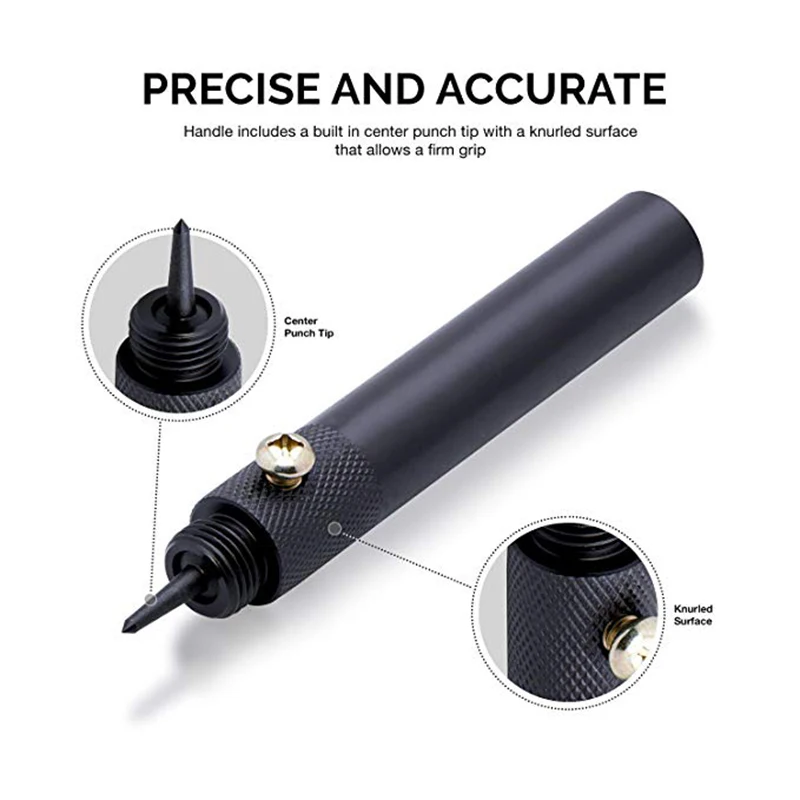 

Interchangable Hollow Hole Punch Set with Handle Heavy Duty 10 Pcs Large Set _WK